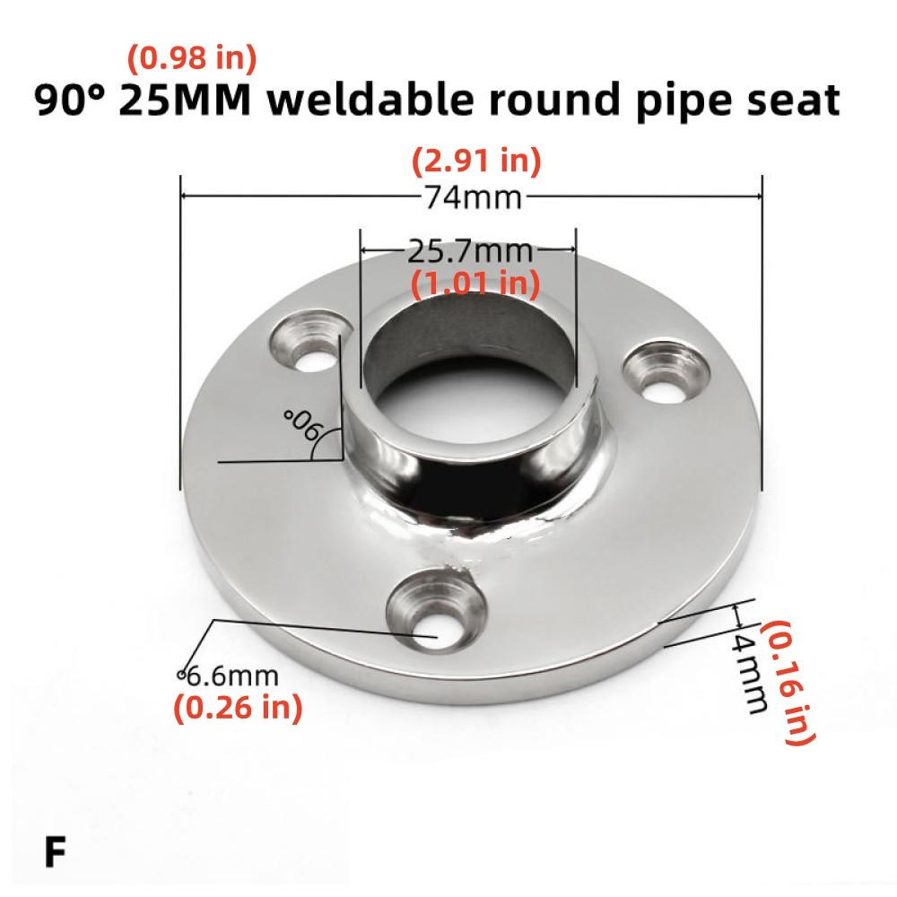 

Сварной круглый трубчатый кронштейн для поручня на палубе морской яхты, крепежные элементы из нержавеющей стали 316 F
