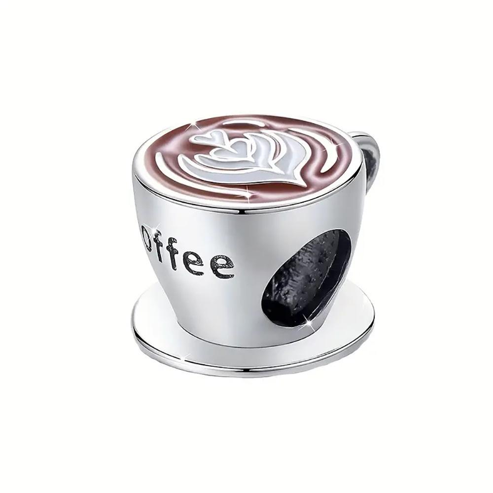 925 Silver Food Series Charms Beads Coffee Cup Bread Cake Ice Cream Pendant Fit Bracelet Necklace Women DIY Fine Gifts