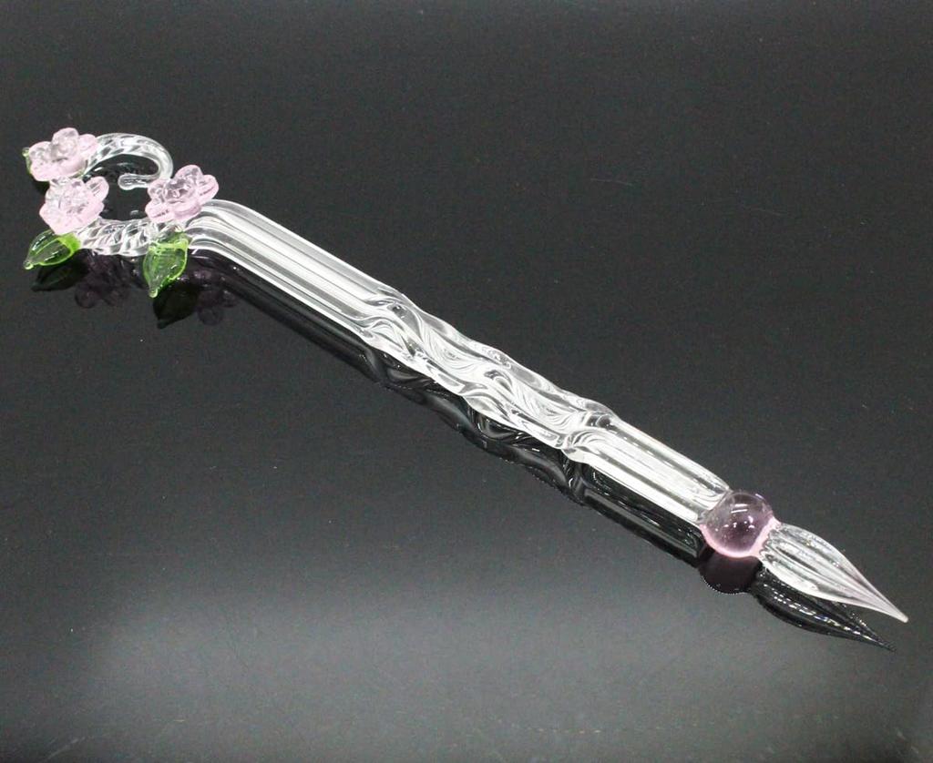 Glass Cherry blossom and flowing water pen, design, pink.