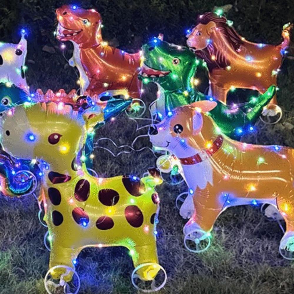 Square Shape Walking Balloon With Wheels 3D Balloon Balloon Luminous Balloon Children's Party