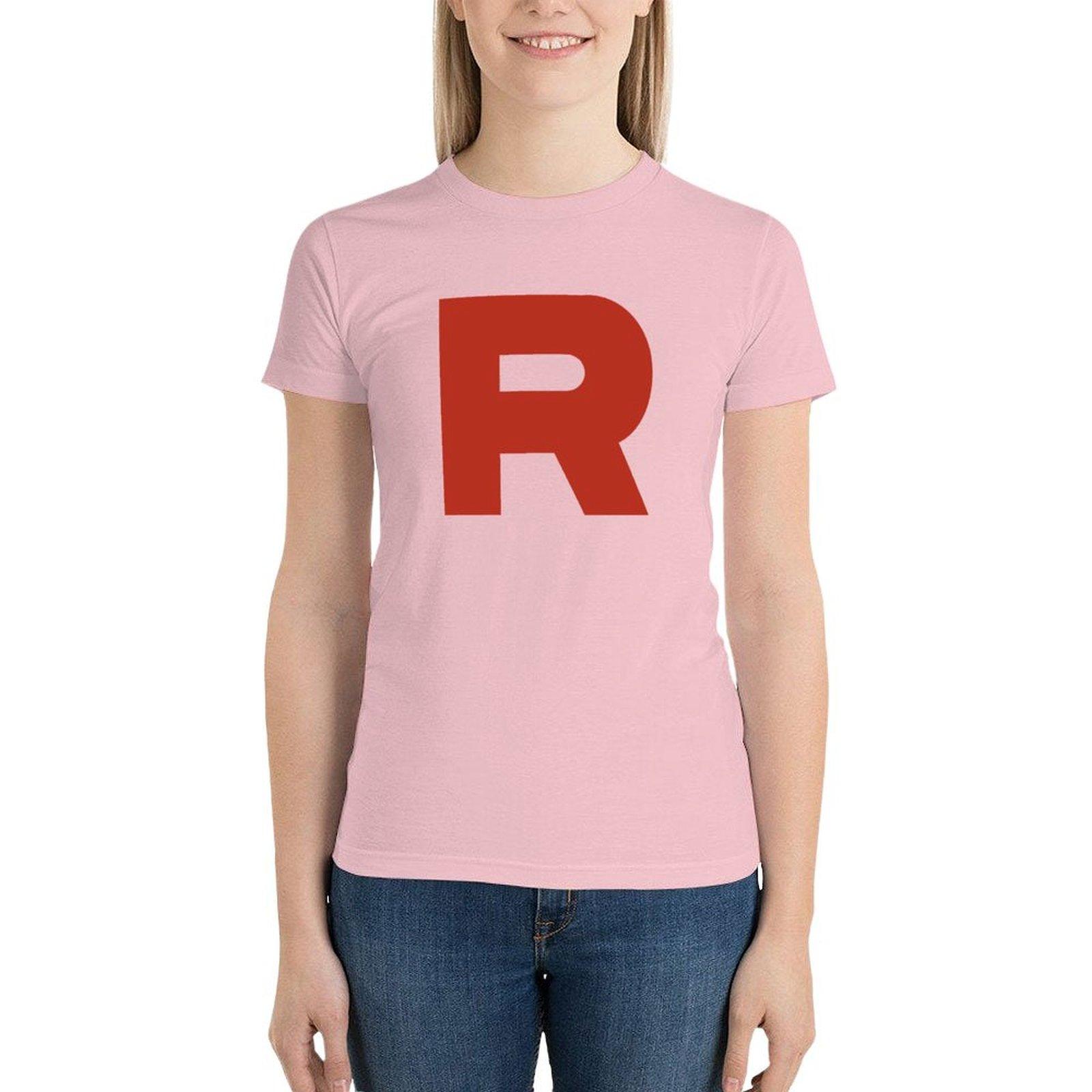 

Team Rocket Logo T-Shirt summer top tees luxury designer clothing Women L