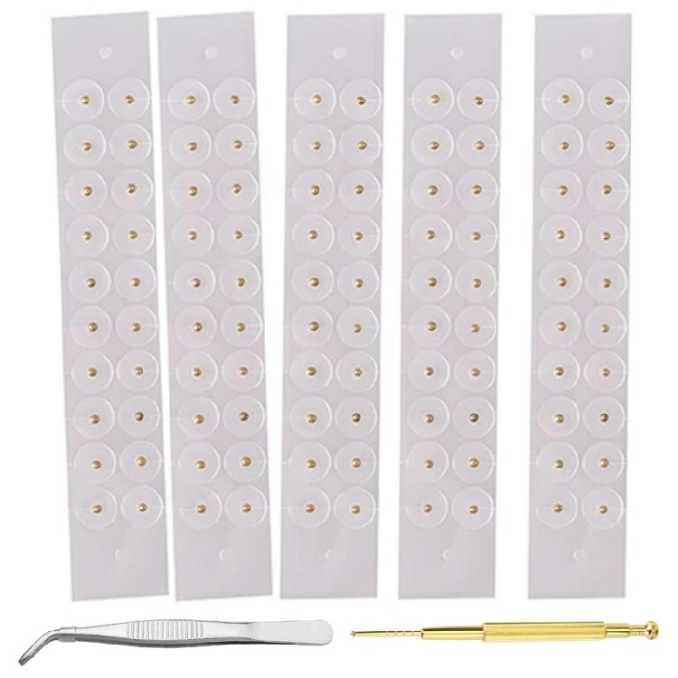 100Pcs Acupunctures Beads Auricular Ear Stickers Clear Disposable Ear Stickers Acupoint Pressure Stimulation Patches