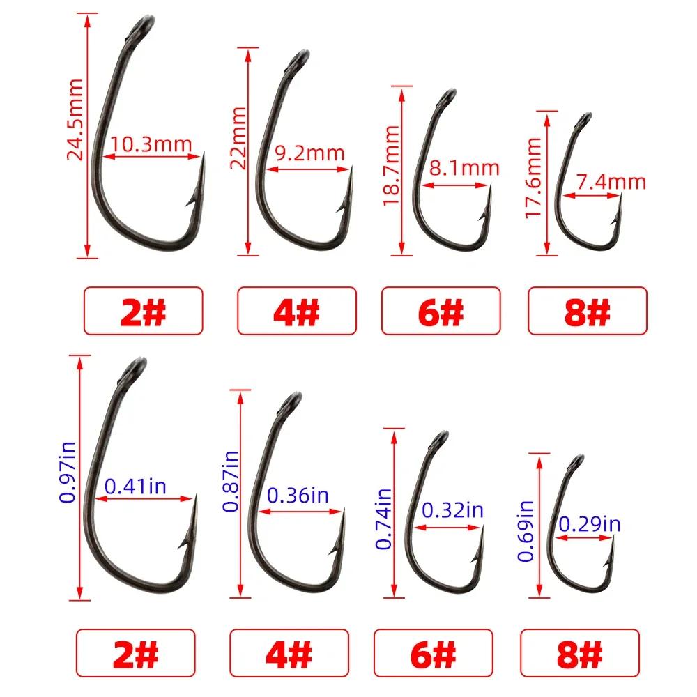 500 Pieces In Bulk PTFE Coated Barbed Hooks High Carbon Steel Carp Fishing X702 Freshwater Fishing Accessories