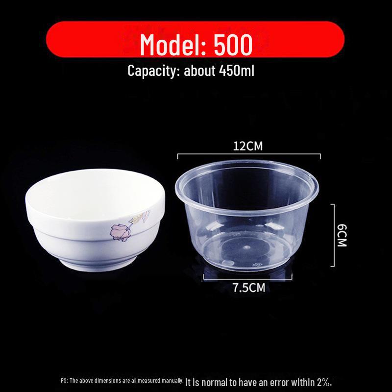 Round Disposable Plastic Bowl with Lid for Fresh-Keeping