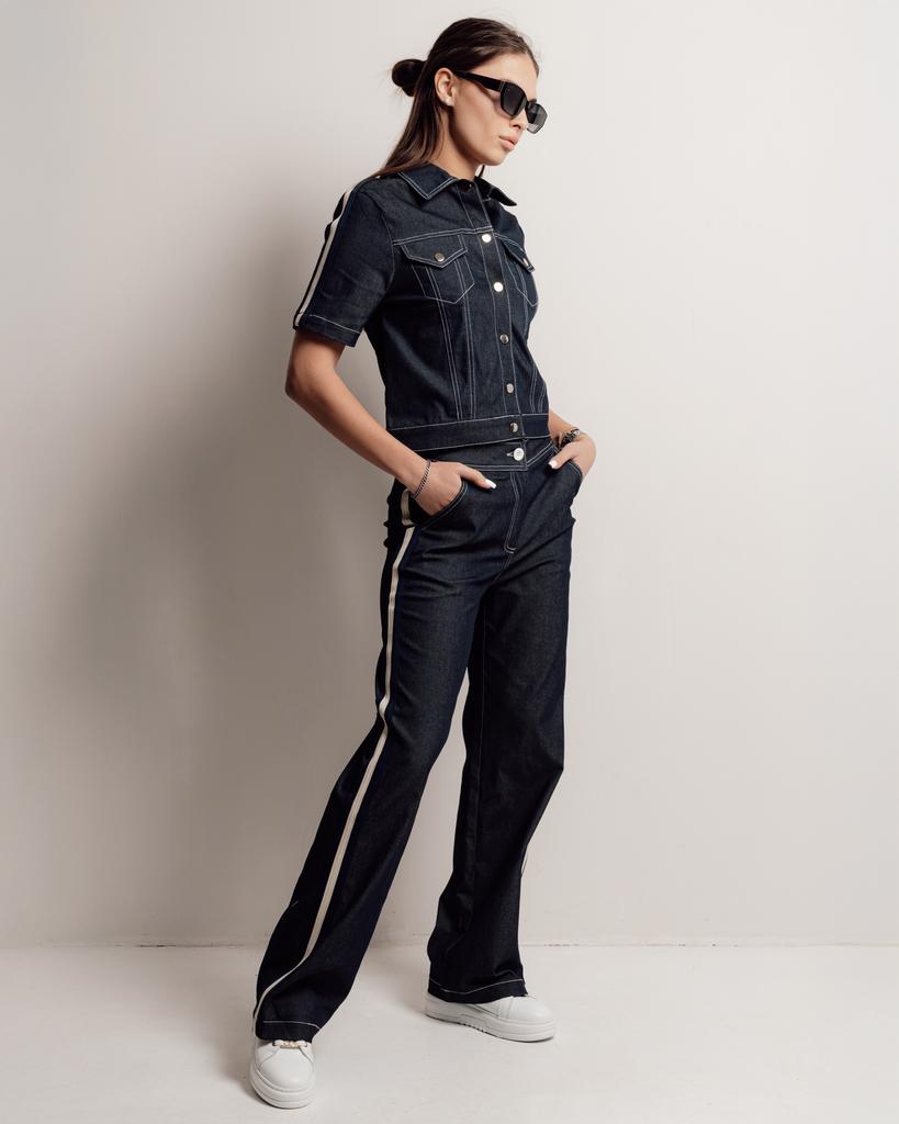 Костюм женский Butella 17024 M синий джинс (пиджак, штаны)