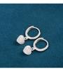 Korean Rhinestone Heart Ear Cuff 925 Sterling Silver Earrings for Women