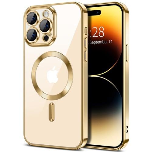 Magsafe Wireless Charging Case for IPhone 15  14 13 12 11 Pro Max Plus Plating Clear TPU Soft  Lens Protectiv Cover