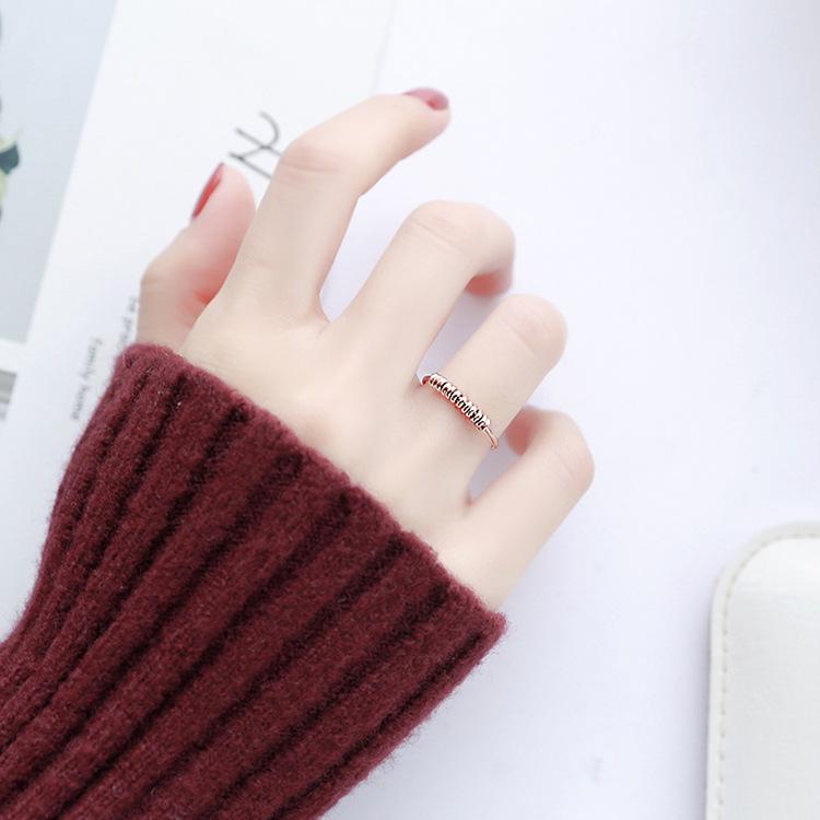 Korean Style Rose Gold Titanium Steel Bead Index Finger Ring