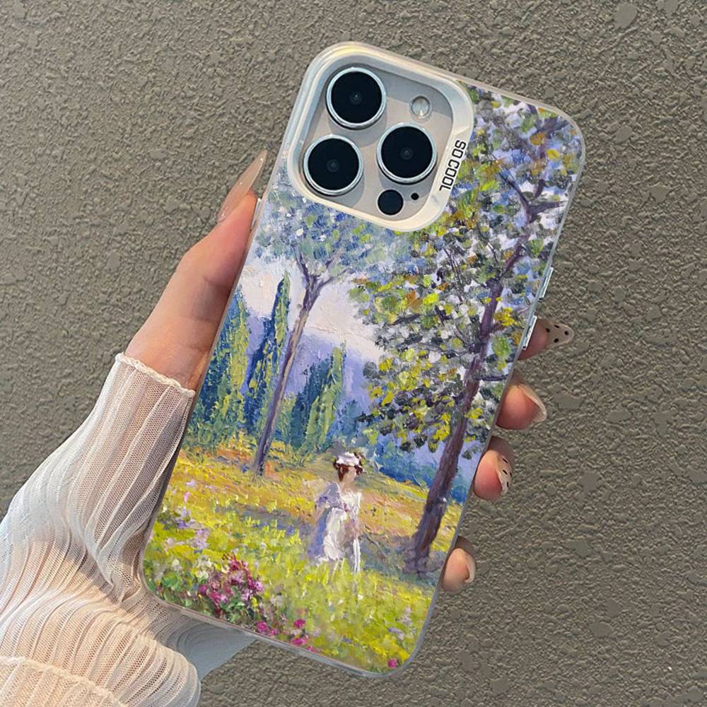 Claude Monet Impressionism Painter Silver Inside Phone Case For iPhone 17 16 15 14 11 12 13 Pro Max Plus X XR XS Max Colored