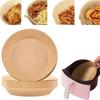 50 peças/conjunto Revestimento de Papel Descartável para Air Fryer 20CM à Prova de Óleo à Prova d'Água Bandejas de Papel Descartáveis para Cozinhar Airfryer Papel Manteiga para Assar