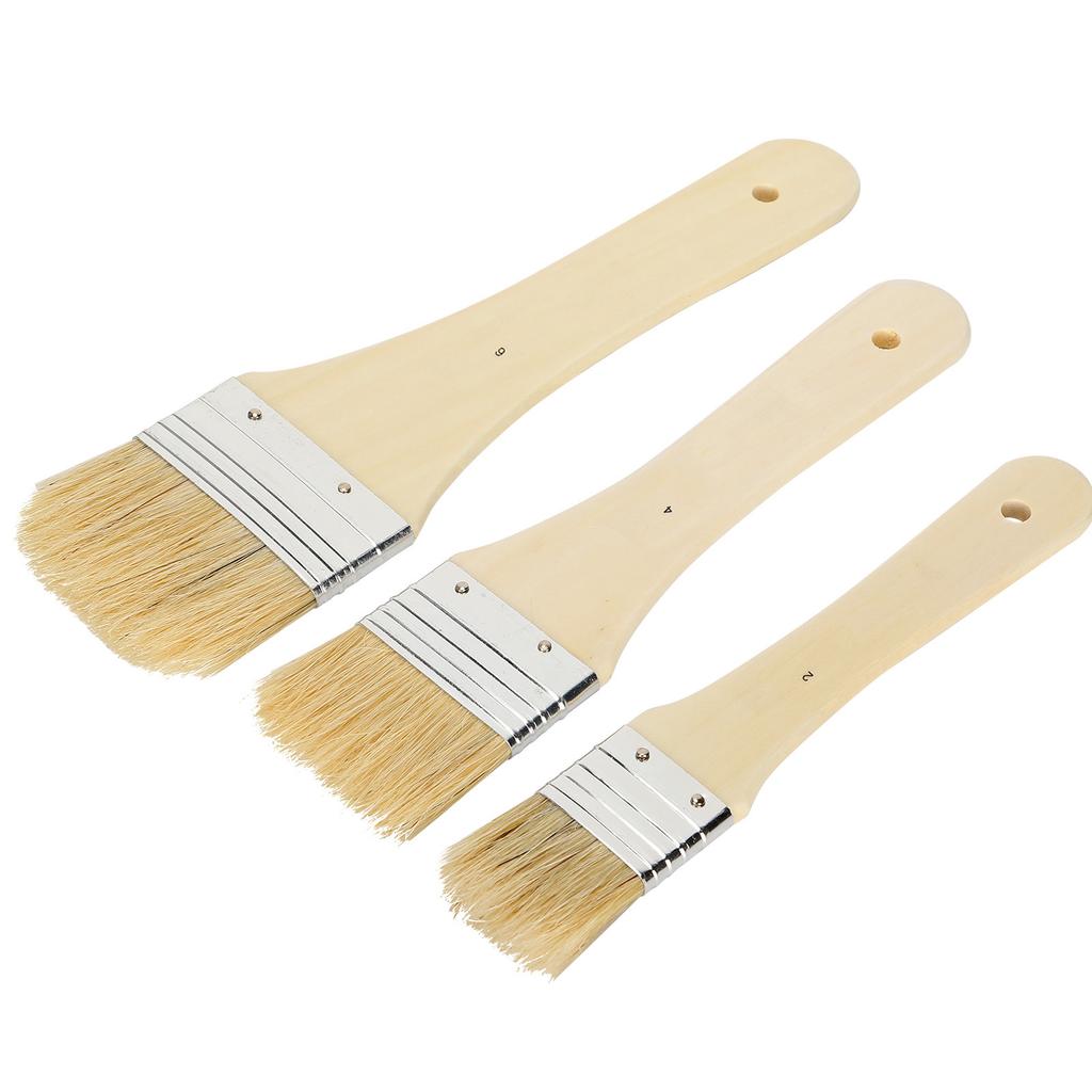 3Pcs Paint Brush Long Rod Widen Board Bristles Acrylic Oil Painting Coloring Pen Supplies