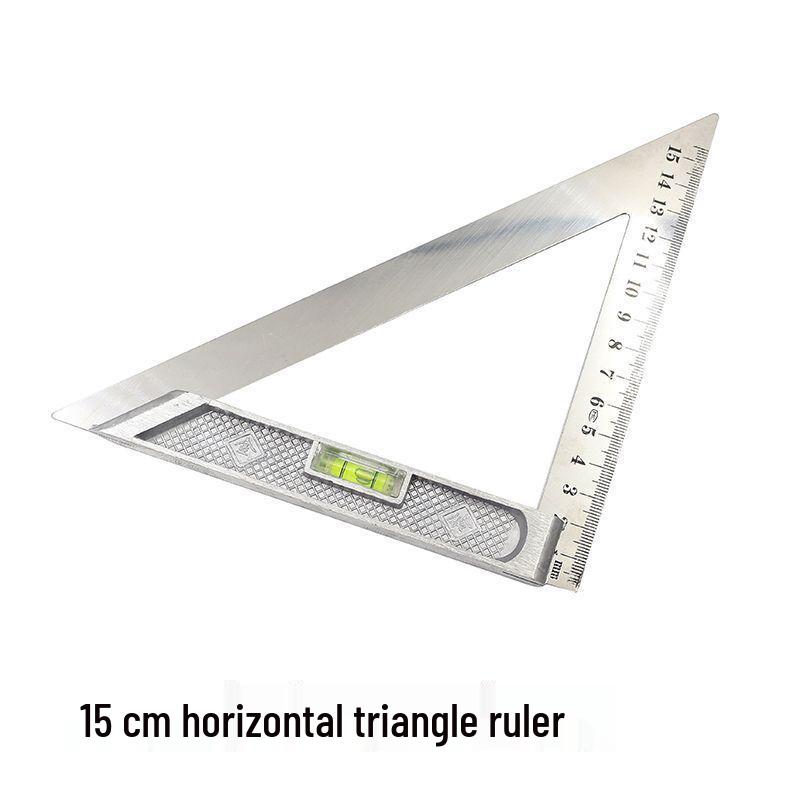 Multifunctional Stainless Steel Triangle Ruler: 90° & 45° Angles for Woodworking