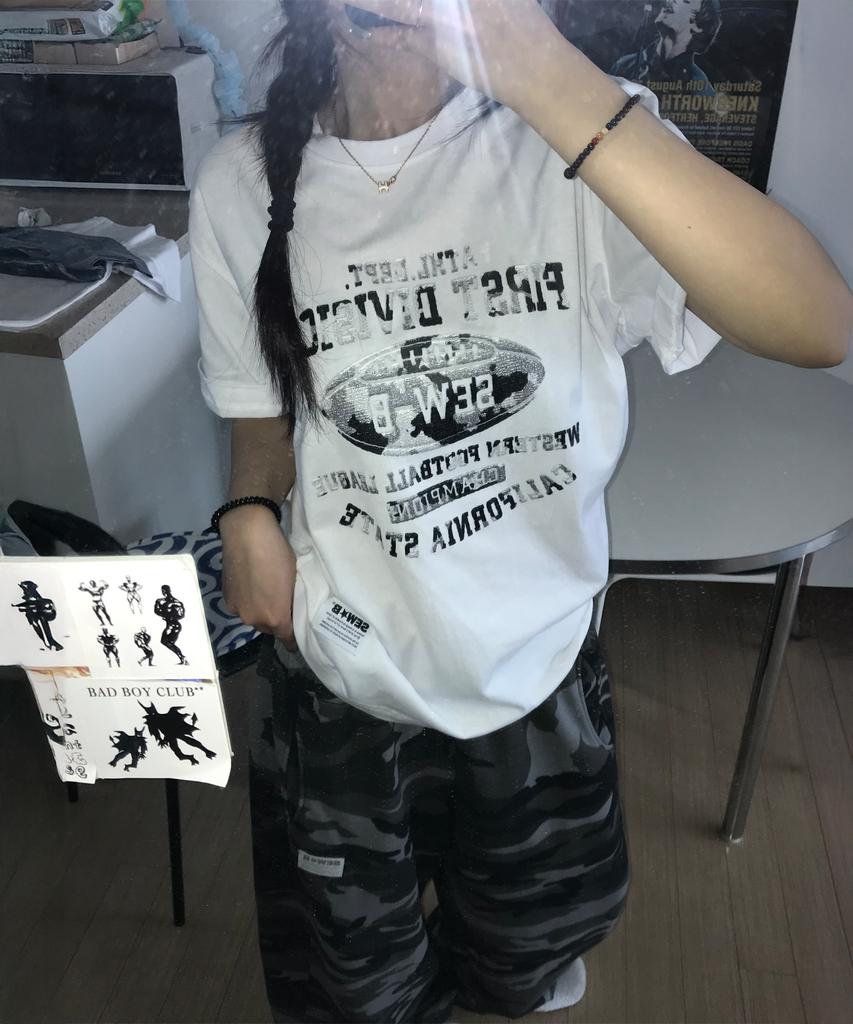 Ssobi Texxt Oversized Short Sleeve Tee