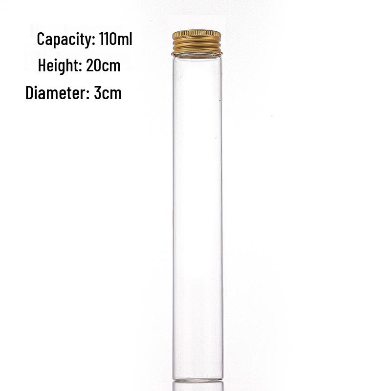 Gold Aluminum Cap 30mm Screw High Transparency Glass Bottle for Reagent, Medicine, Powder, or Agarwood Display