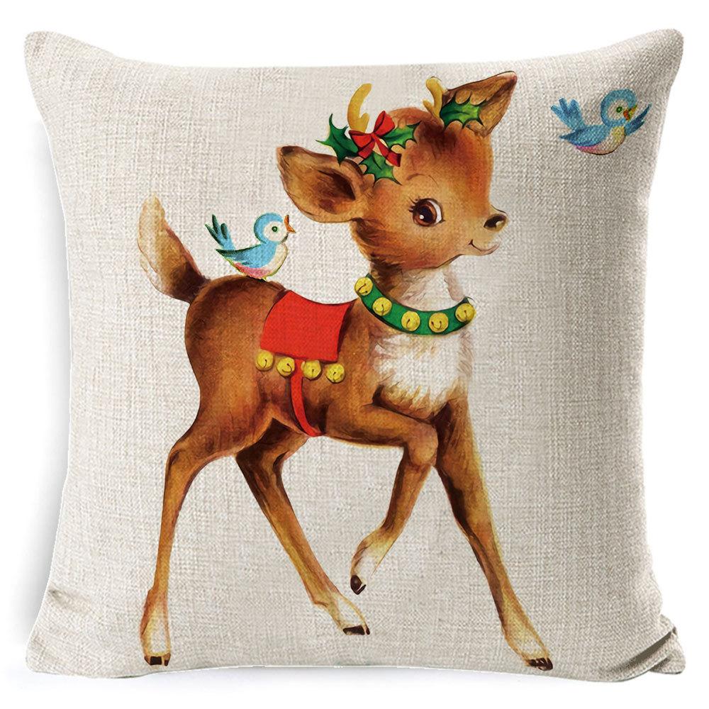 Christmas Pillowcase Gray and White Plaid Office Lumbar Support Home Bedside Cushion Car Neck Cushion