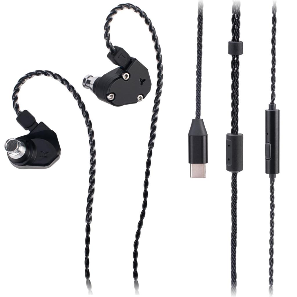 TINHIFI C2 Direct Mech Warrior Chinese Earphones 10mm Composite Diaphragm Dynamic Driver HiFi Earphones with Detachable Cable CNC Aluminum Cavity