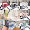 Transparent Crossbody Bag for Women Candy Color Letter Fashion Shoulder Bag PVC Transparent Jelly Bag Small Square Bag