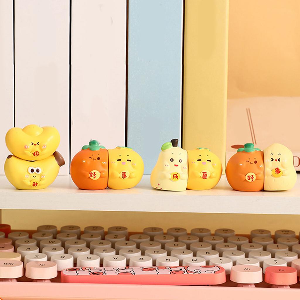 Dekorative Harz-Buchstützen mit Cartoon-Frucht-Design für Zuhause, Büro und Arbeitszimmer