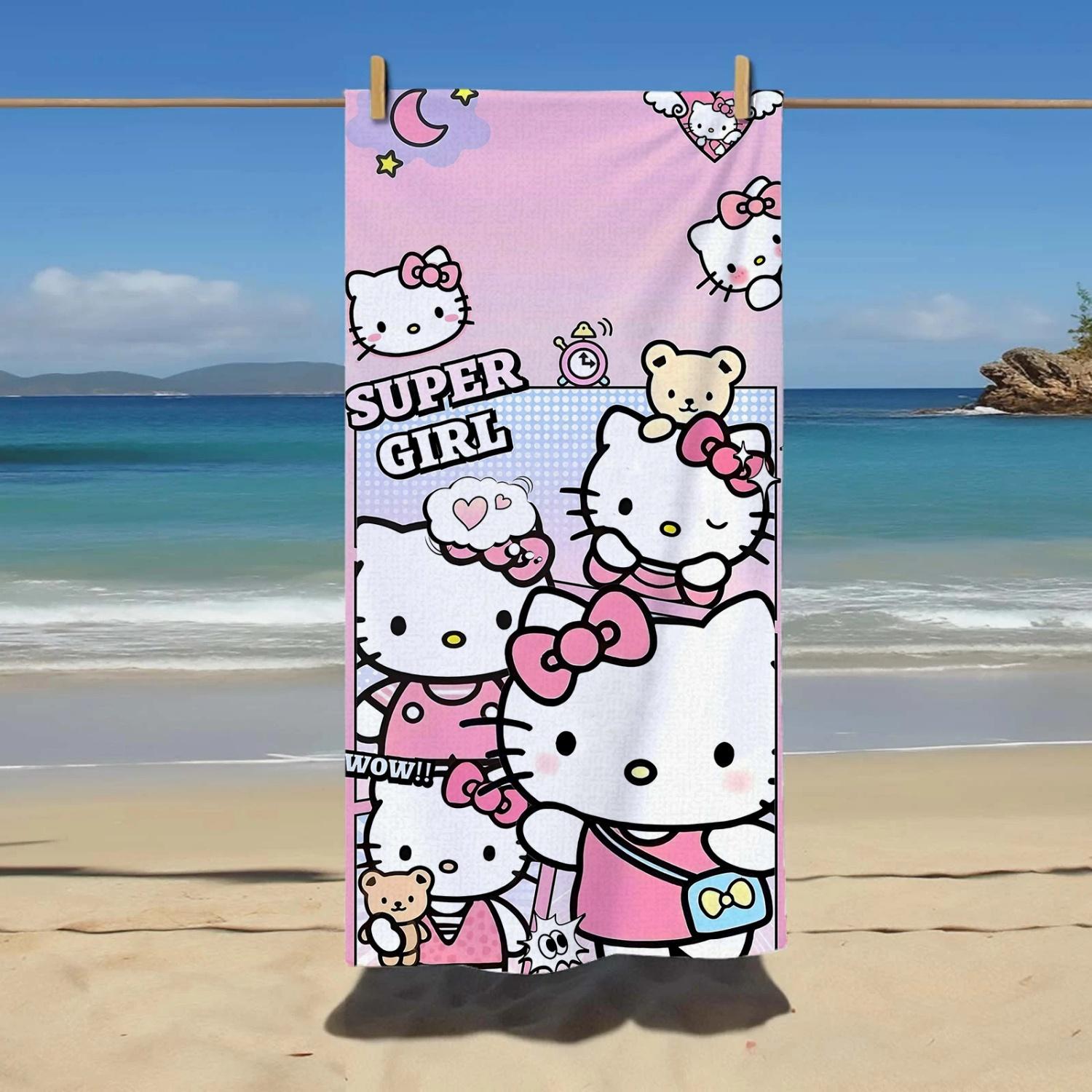 

Sanrio Hello Kitty Sports Beach Towel Beach Swimming Sports Towel Cute Comfortable Soft Beach Towel W30*H60(CM)