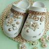 New DIY hole shoes decorative buckle small fragrant plum blossom pearl love LOVE shoe buckle removable rhinestone chain