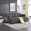 Graues Kord-Sofa 2-Sitzer, teilbar in 2 Sitze, 2 Kissen, 4 Getränkehalter, 4 Taschen, USB-Anschlüsse an den Armlehnen, für Wohnzimmer, Schlafzimmer und Arbeitszimmer