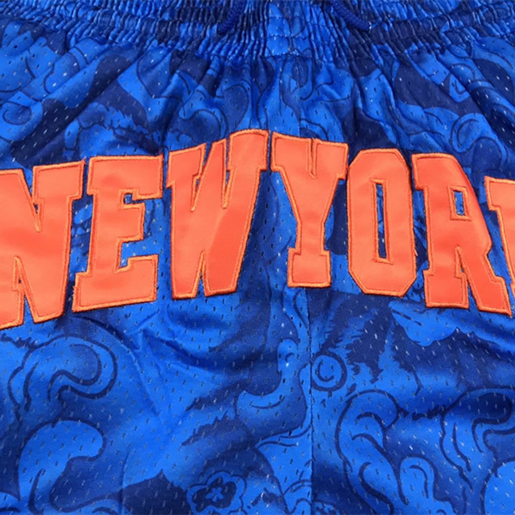 Knicks Retro Embroidered Drawstring Cropped Basketball Shorts Training Shorts