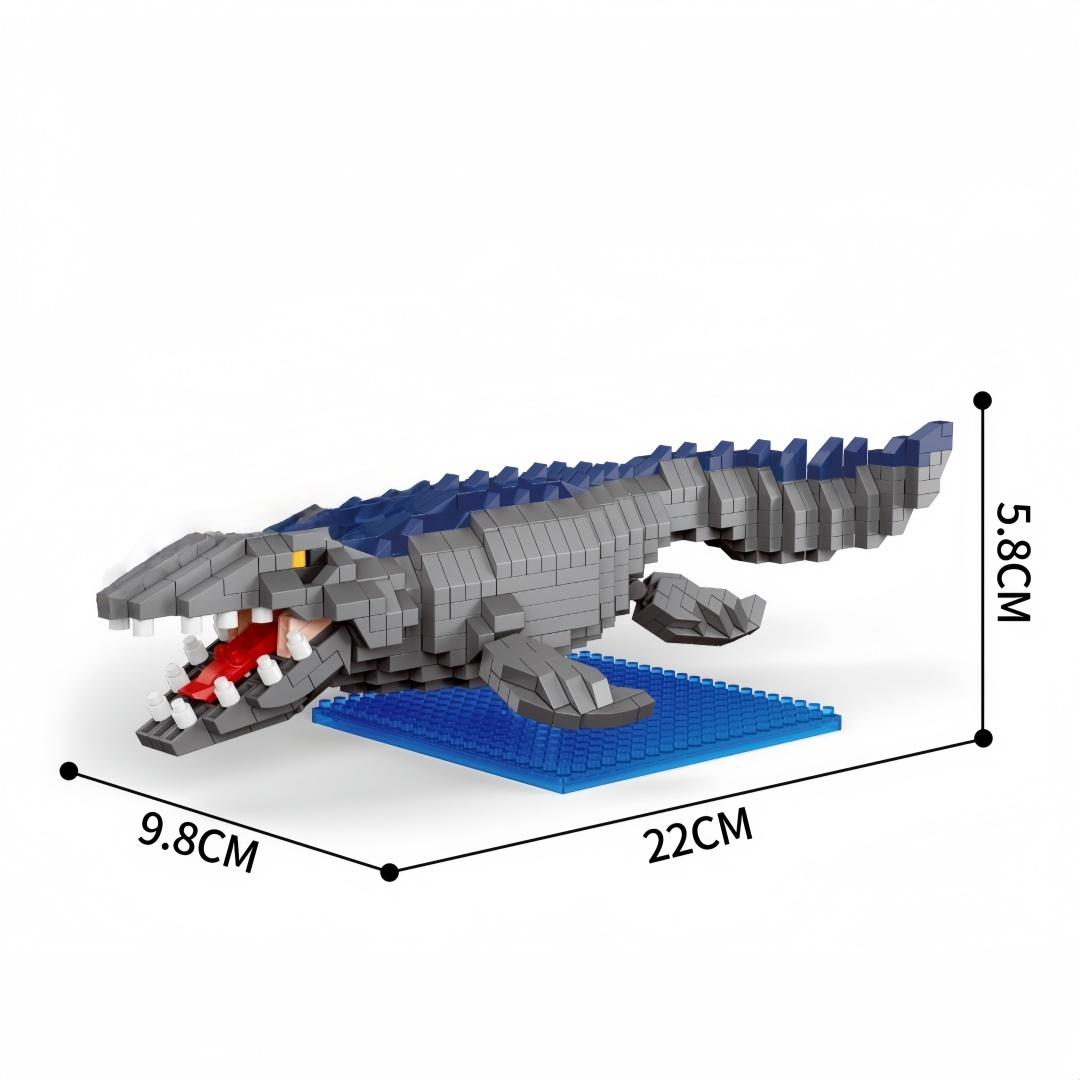 

Non-Toxic Knew Built Mosasaurus Triceratops Micro Mini Building Block Toy-Dinosaur World Adventuredesktop Decoreducational Gift For Kids in-bag