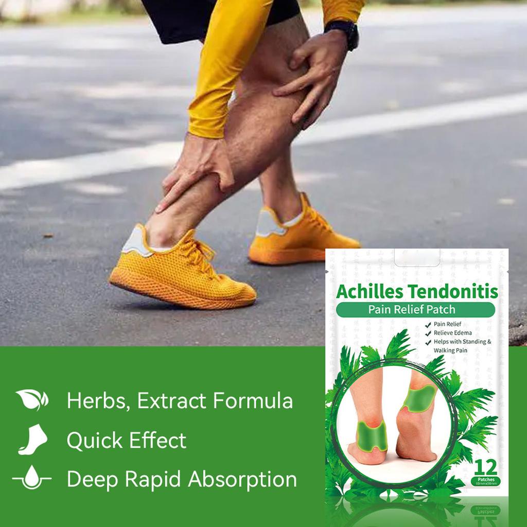 60pcs Wormwood Achilles Tendon Care Patch Self Heating Muscle Relaxing Mugwort Herbal Patch for Elderly Fitness Enthusiasts