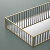 Beautiful Mirrored Tray with Side Rails, Elegant Vanity Mirror Bars