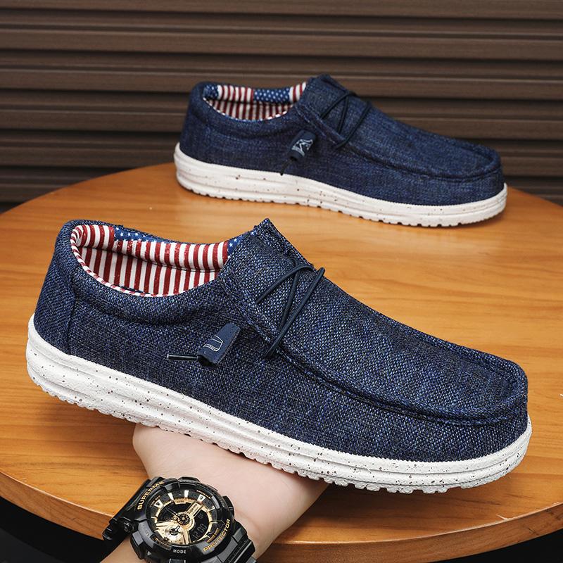 Herren Komfort Slipper Loafer Weiche Penny Loafer Leichtgewichtige Fahrboot Atmungsaktive Freizeit Canvas Slipper Übergröße