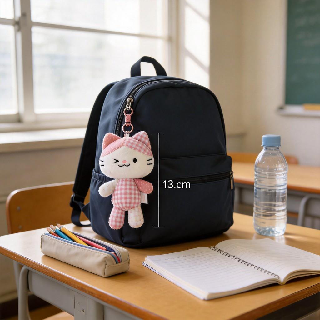 Cat Plush Toy Keychain With Polyester Fiber For Kids And Gift Souvenir