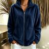 Women's Zip Up Sweatshirt Color Loose Fit Casual Top