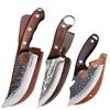 Three-piece Slaughter Knife Boning Knife Hammer Carving Knife Hand-forged Multi-function Cutlass Professional Chef's Knife