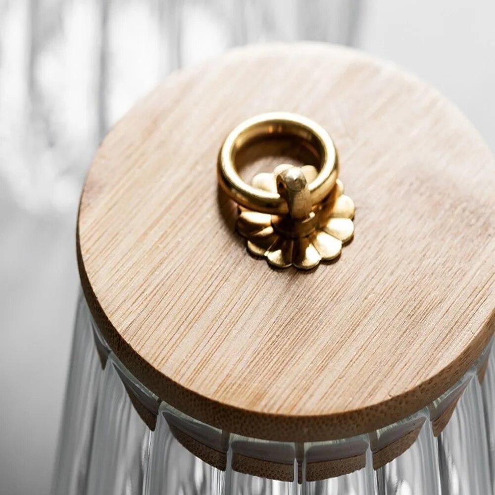 Recipient pentru alimente Sticle de depozitare în bucătărie Borcan de sticlă Canistra etanșă Boabe Ceai Boabe de cafea Boabele Borcane pentru bomboane Recipiente cu capac din lemn