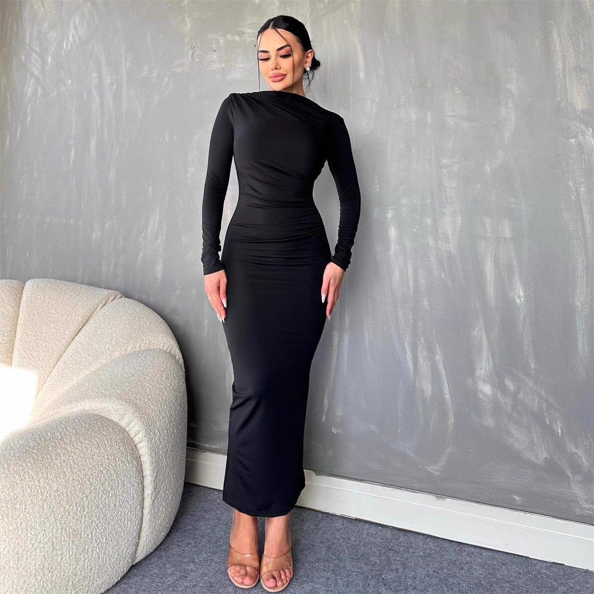 2026 Spring Women s Sexy Long Sleeve Dress S