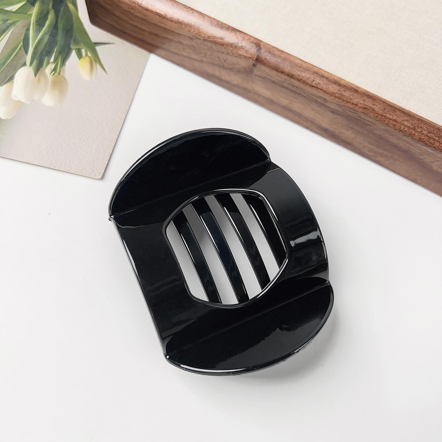 

Новые большие плоские заколки из поликарбоната для женщин, нескользящие аксессуары для волос, винтажные заколки в форме дуги для волос в форме утконосов для девочек one size чёрный