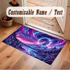 Space Cosmic Theme Crystal Velvet Floor Rug Personalized Custom Name Text Warm Carpet Home Decoration