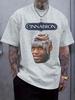 "Cinnamon Roll" Graphic T-shirt - Casual Crew Neck Short Sleeve Tee with Fun Print