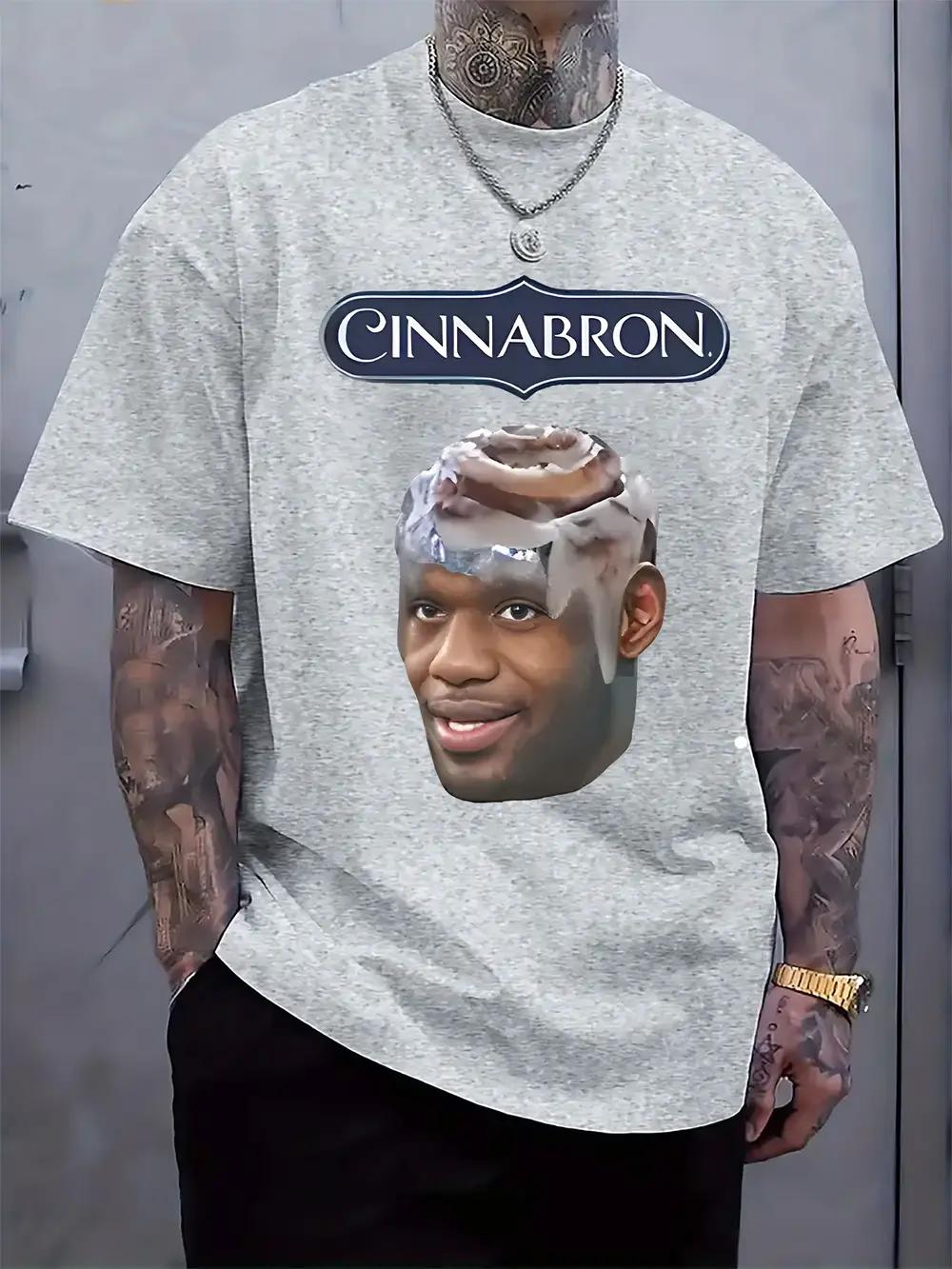 

Cinnamon Roll Graphic T-shirt - Casual Crew Neck Short Sleeve Tee with Fun Print XXXXL