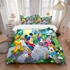 Ensemble de literie 3 pièces avec imprimé Mickey Mouse et ses amis, housse de couette avec 2 taies d'oreiller, cadeau d'anniversaire pour la maison