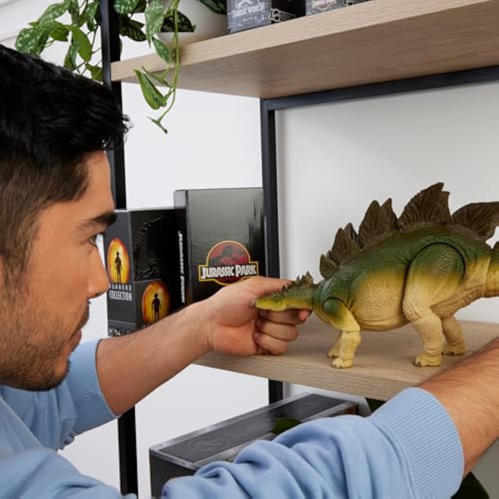 Mattel Jurassic World (JURASSIC WORLD) Hammond Collection Stegosaurus Figure Dinosaur Toy for Kid...