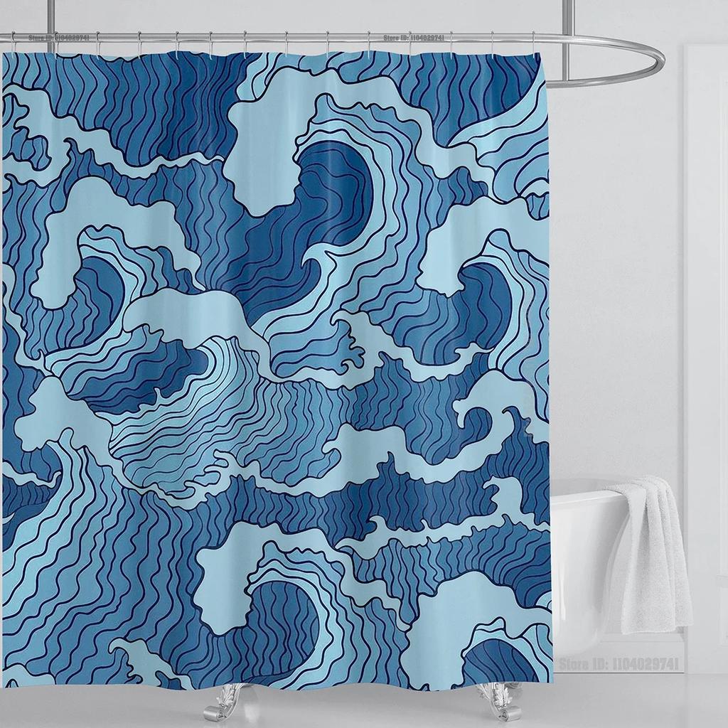 Graceful Crane & Black Background Waterproof Shower Curtain - Elegant Asian Art Design for Sophisticated Bathroom Decor