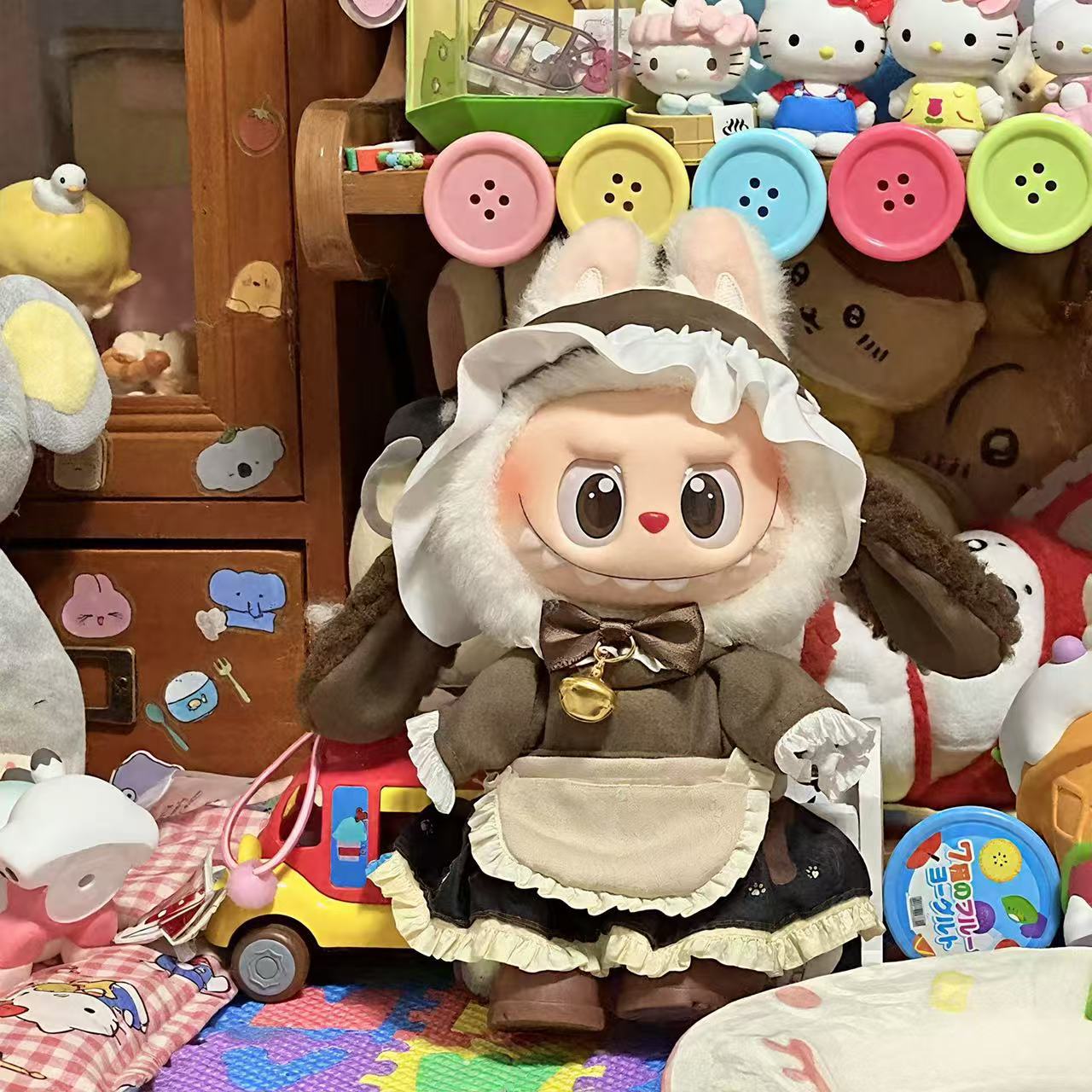 

Дизайны 17 см LaBubu плюшевая кукла одежда аниме милая ПВХ фигурка кукла комбинезон юбка наряд одежда 17cm Clothes (no dolls)