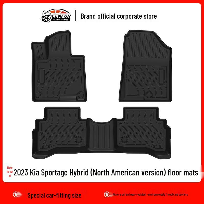 Eco-Friendly TPE Trunk & Floor Mats for 2023 Kia Sportage Hybrid - Wear-Resistant