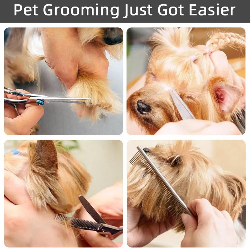 Safe And Precise Professional Pet Grooming Scissors With Round Head Stainless Steel Dog Hair Shears Professional Grade Kit