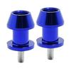 2pcs Blue Aluminum Alloy M8 Motorcycle Racing Adapter Holder Swingarm Coil Slider Mount Stand Screw