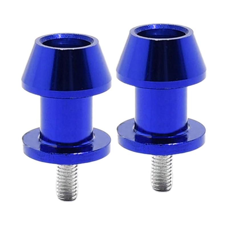 2pcs Blue Aluminum Alloy M8 Motorcycle Racing Adapter Holder Swingarm Coil Slider Mount Stand Screw