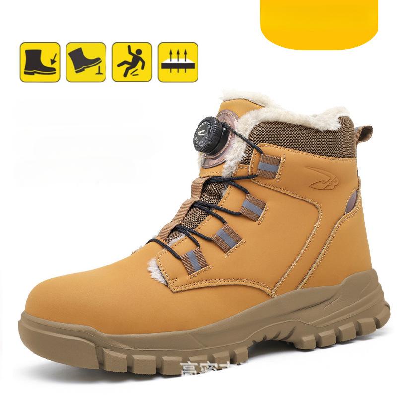 Fashion Men Waterproof Security Work Safety Boots Protective Leather Men Boots Anti-smash Anti-puncture Industrial Safety Shoes Men