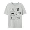 Eat Sleep Fish Repeat Tshirt Hip Hop Fashionable  Tops Shirts Adult TShirt Red And Black Graphic T Shirt