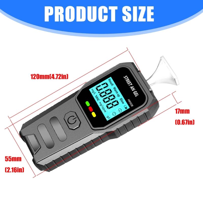 Accurate Breathalyzer with Semiconductor Sensor Fast Readout Small for Carrying Voice Light Alerts Workplace Use